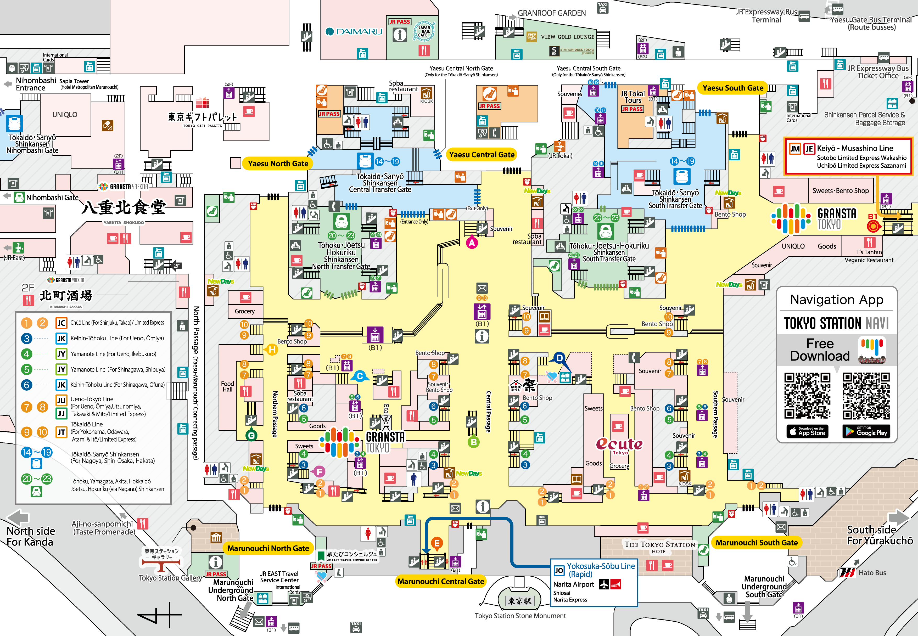 Mapa da estaÃ§Ã£o de TÃ³quio [1F]