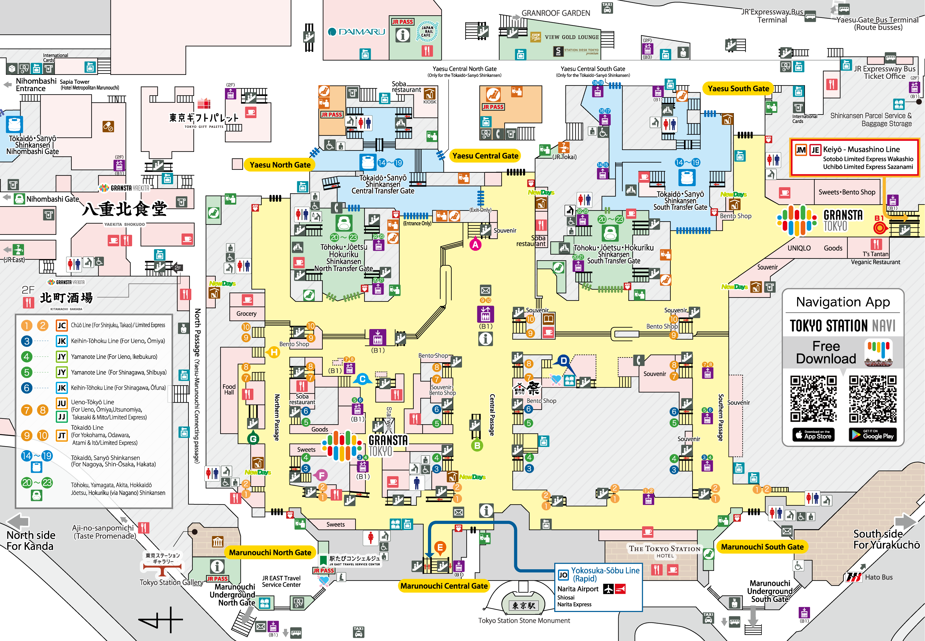 Mapa da estaÃ§Ã£o de TÃ³quio [1F]