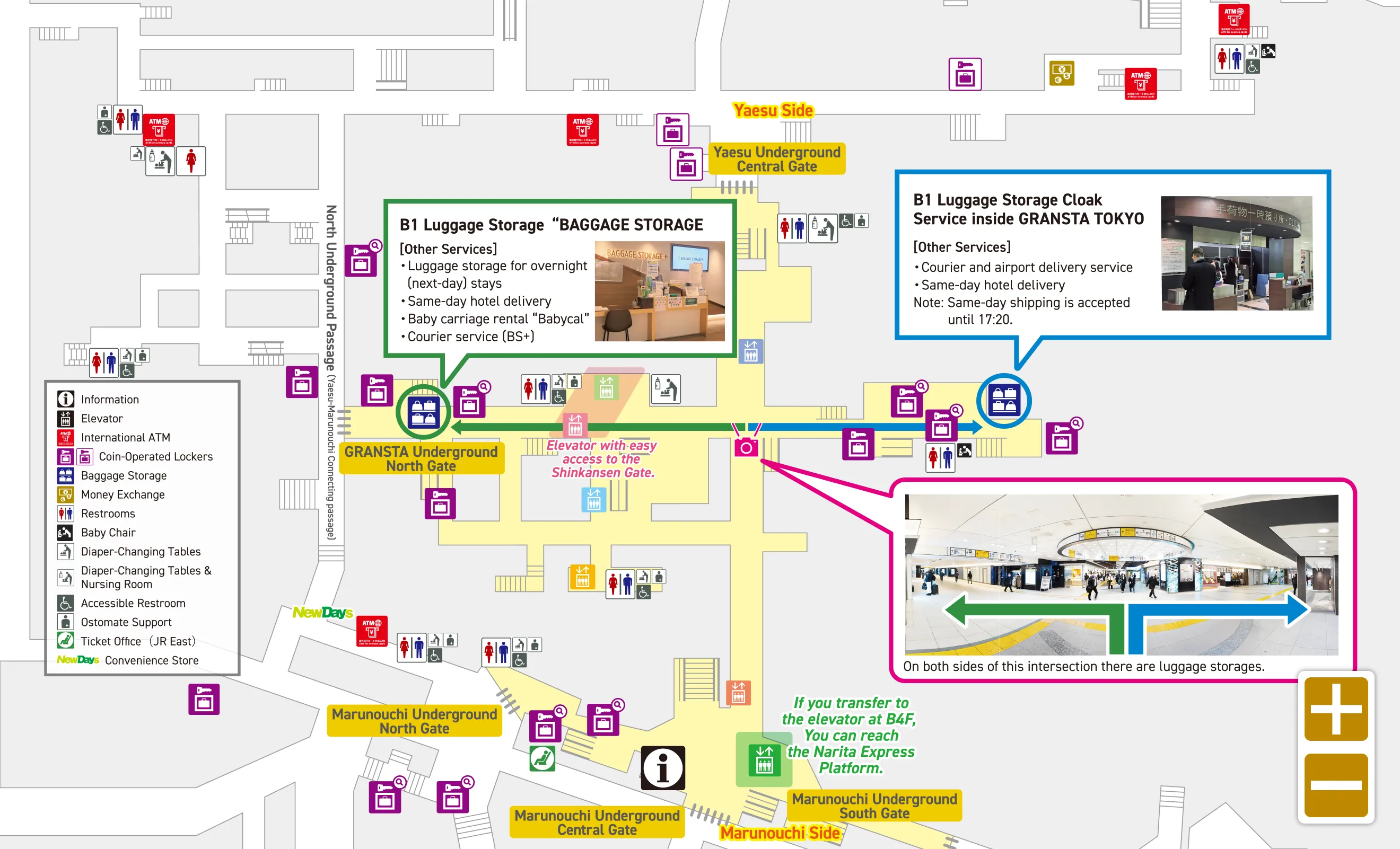 Tokyo Station B1 Facility Map