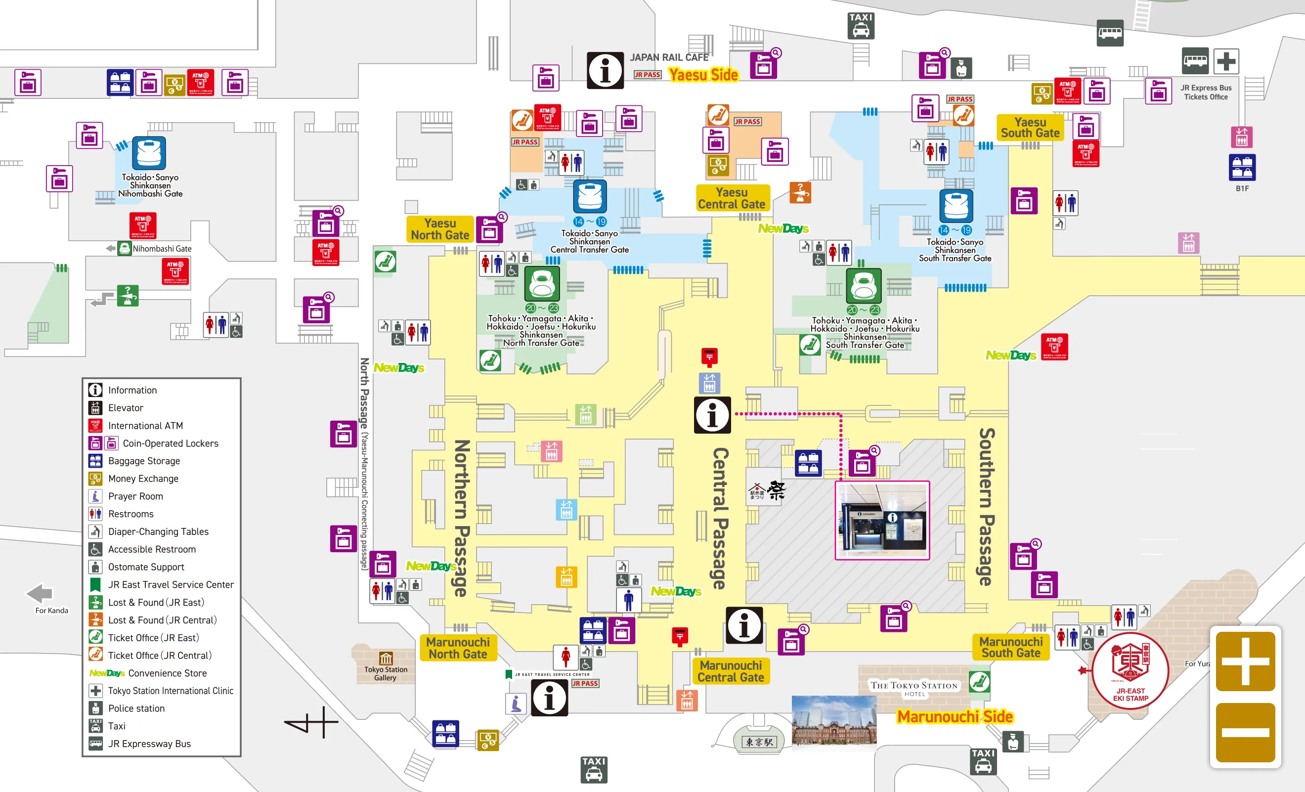 Tokyo Station 1F Facility Map